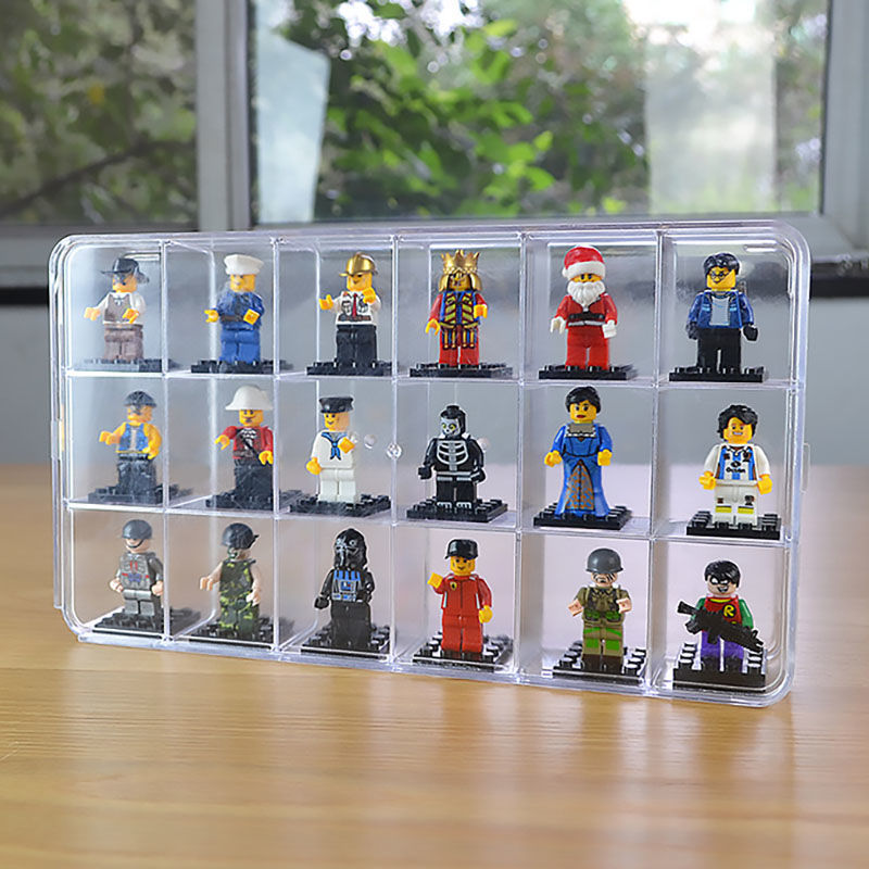 18 Grid Acrylic Display Box Fo - Lego Minifigure Holder ulasan dan harga
