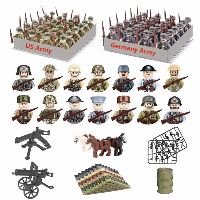 24pcs/batch WW2 Military Chara - Lego Minifigure Holder ulasan dan harga
